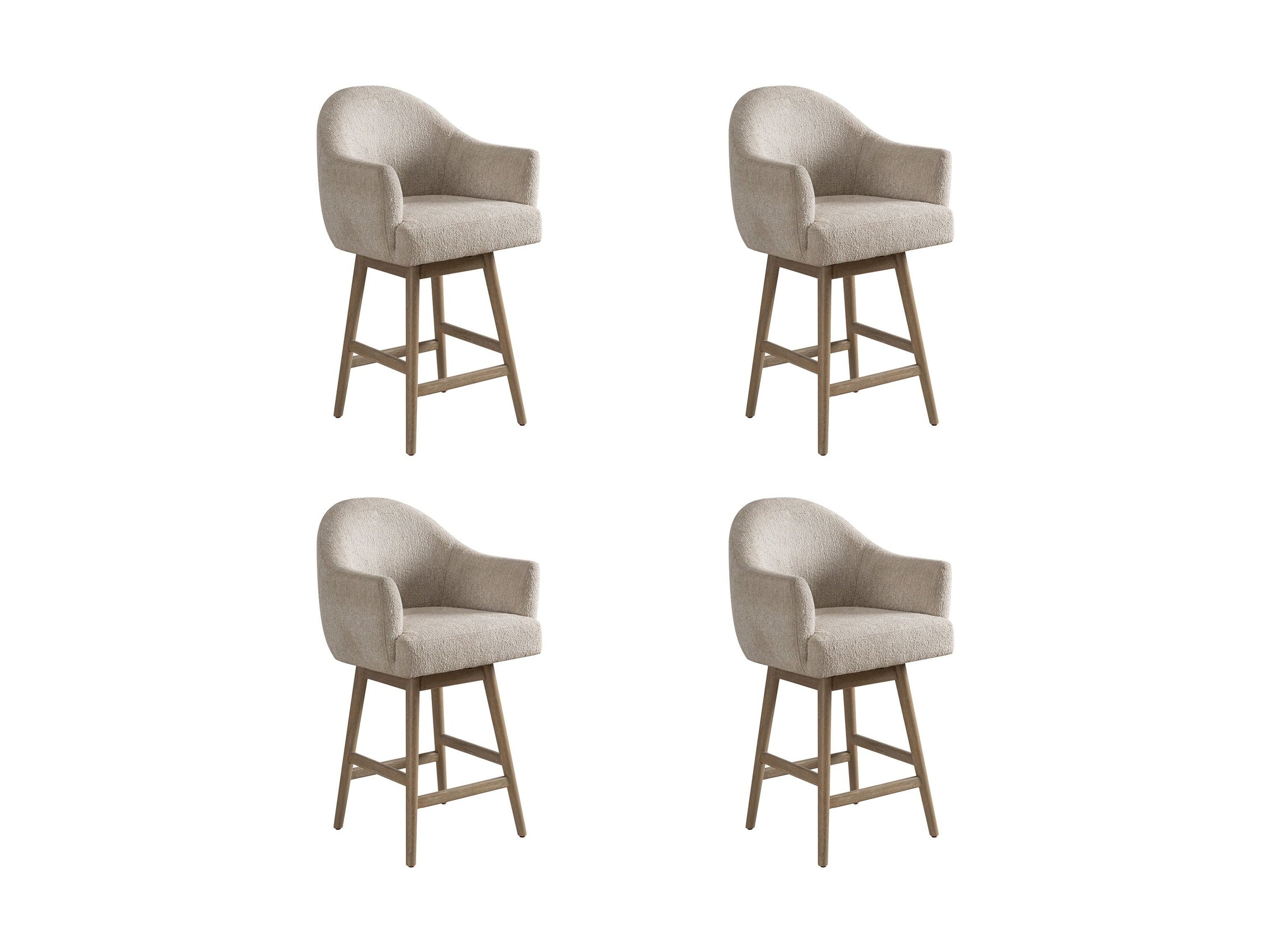 Jaxon - Solid Wood Upholstered 26" Counter Height Swivel Barstool