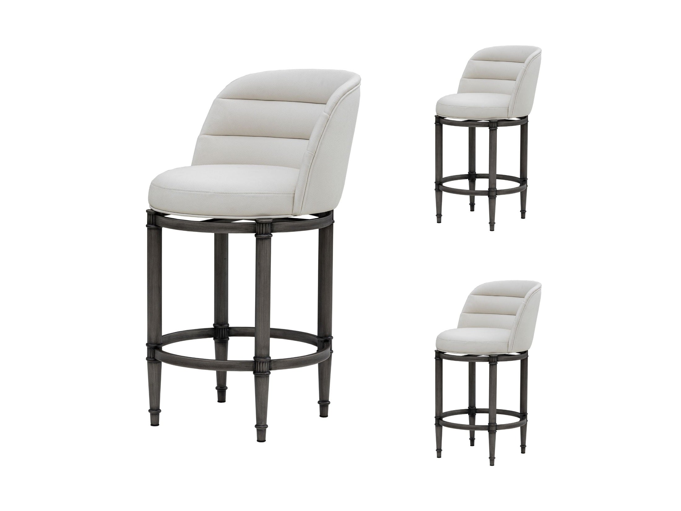 Eunice - Faux Leather Upholstered Swivel Counter Height Barstool