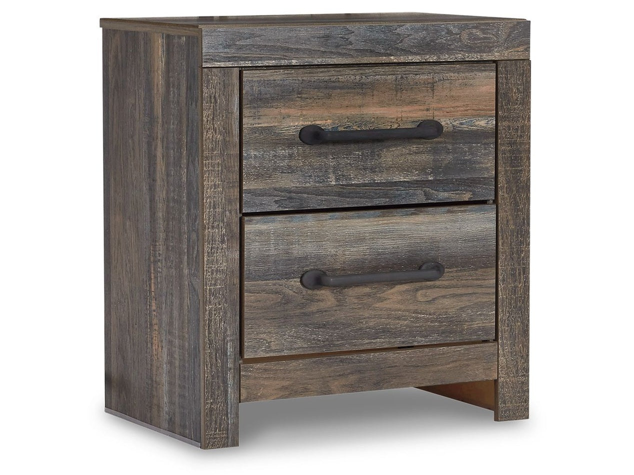 Drystan - Two Drawer Night Stand - Brown / Beige