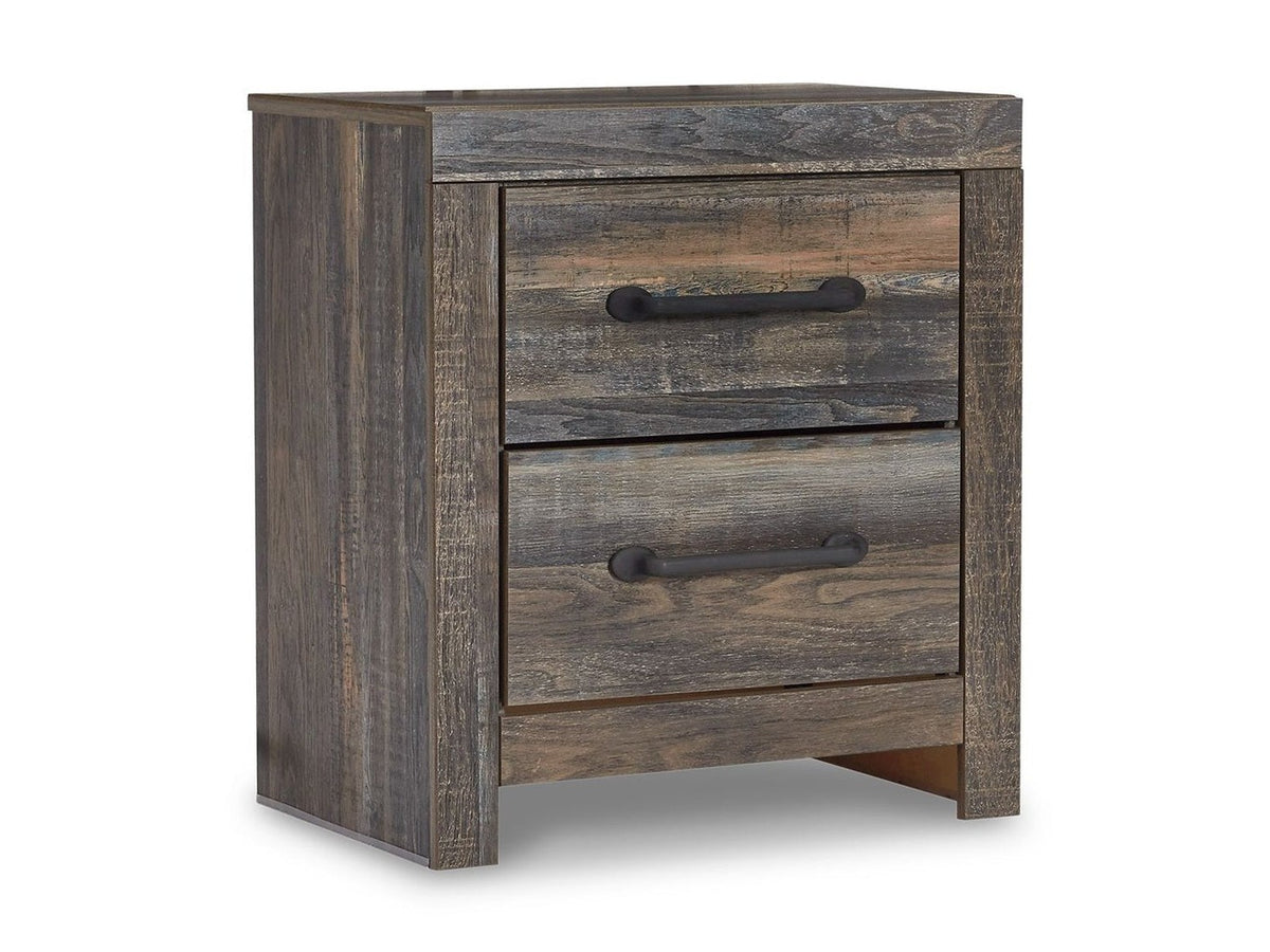 Drystan - Two Drawer Night Stand - Brown / Beige