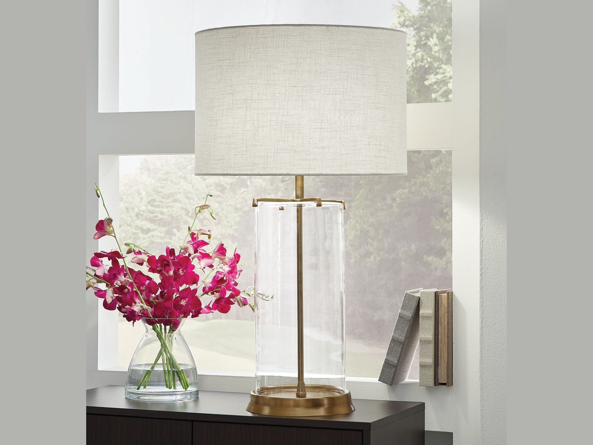 Gizeh - Glass Table Lamp - Clear / Gold Finish