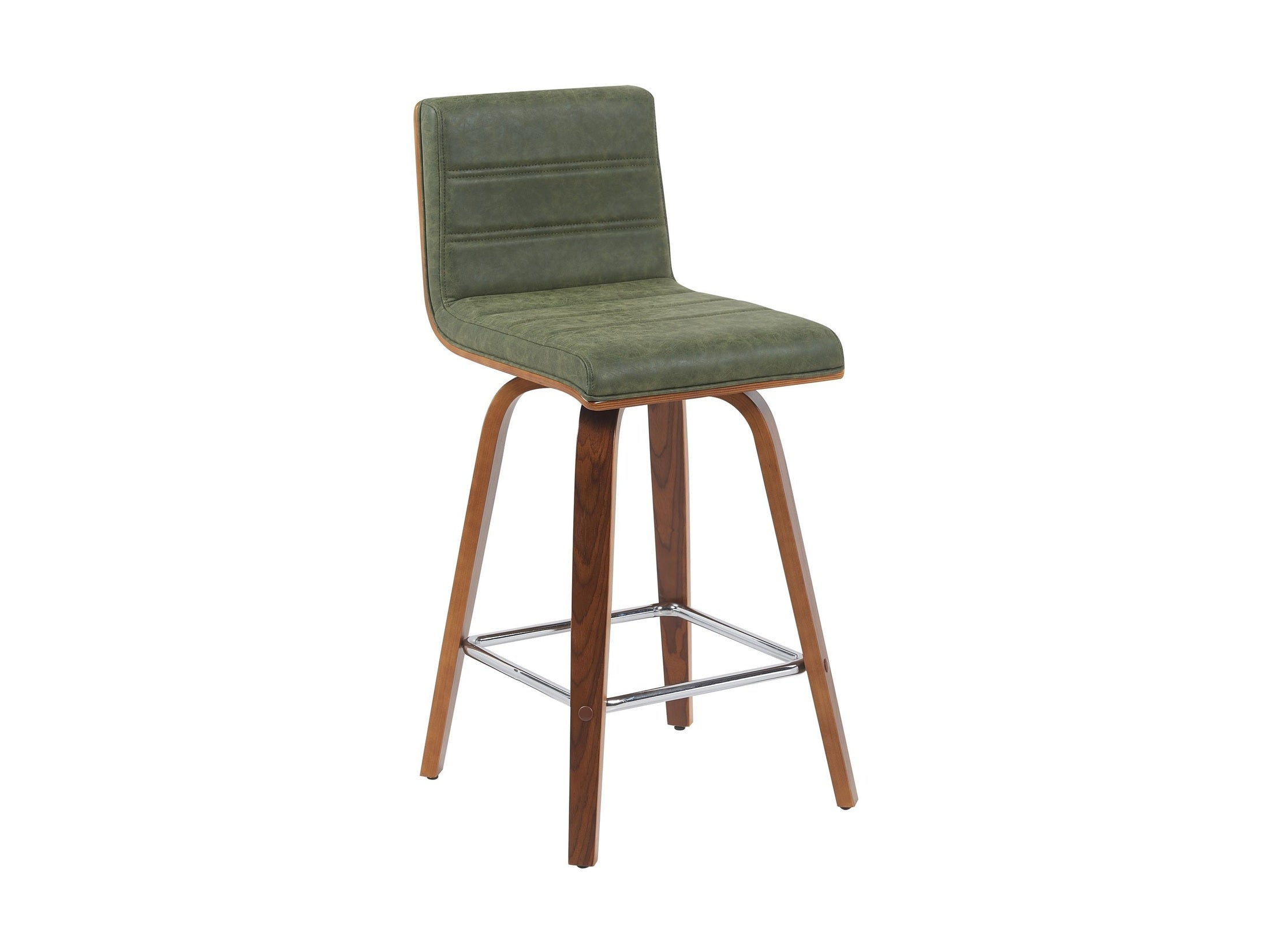 Vienna - Modern Counter Height Swivel Bar Stool - Walnut Finished Wood Frame