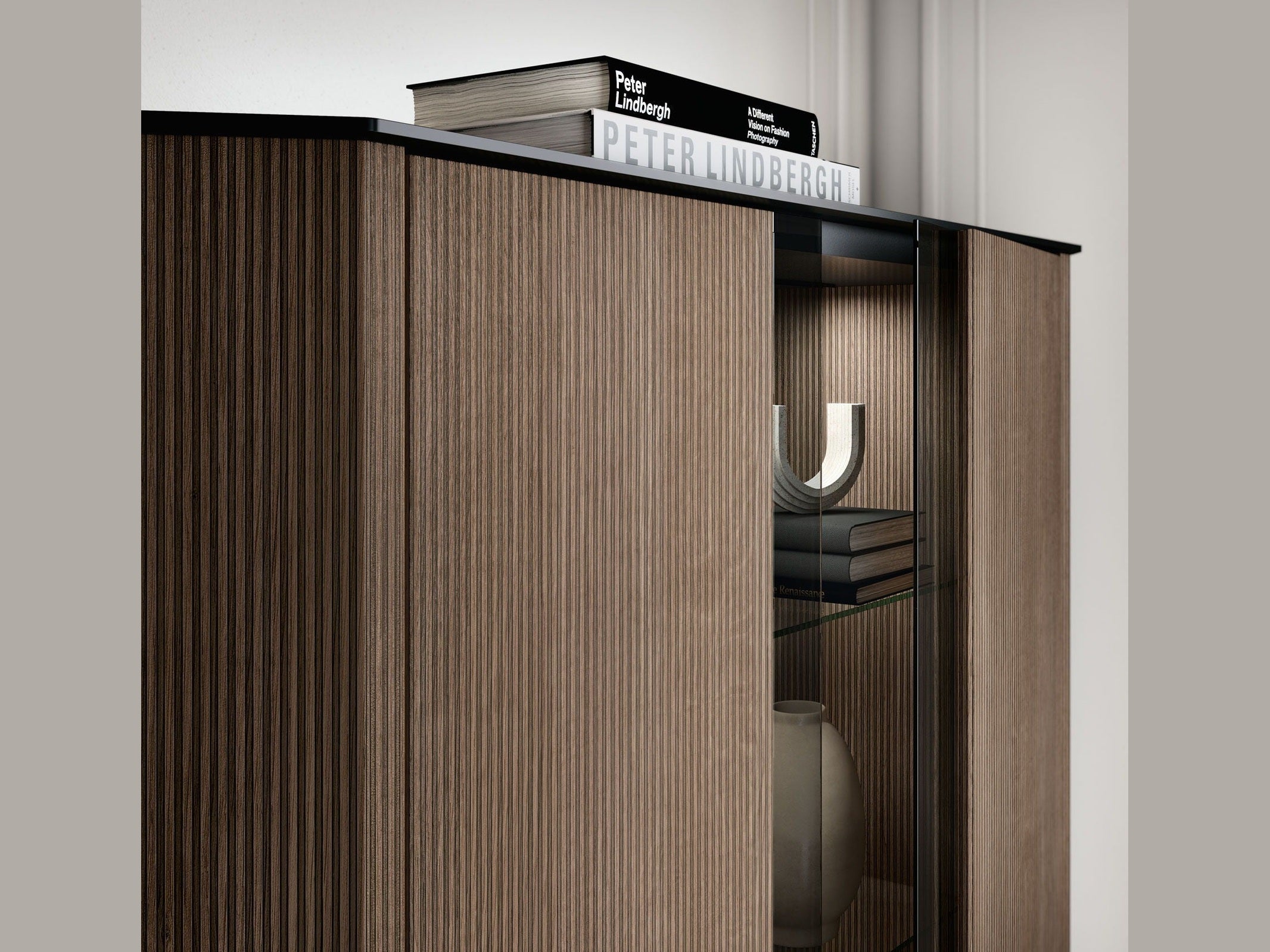 Hexagon - 2 Door Cabinet - Dark Brown