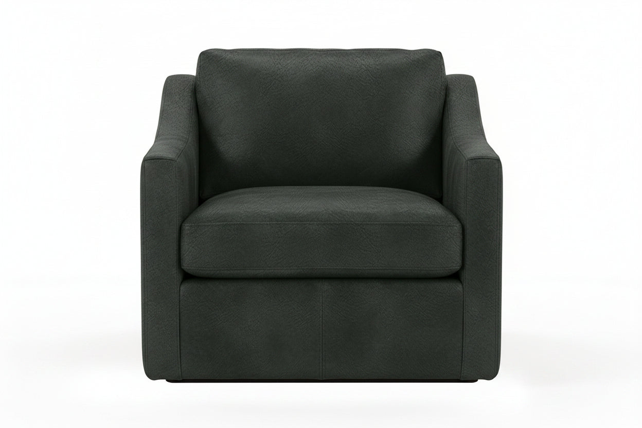 Dark gray armchair on a white background