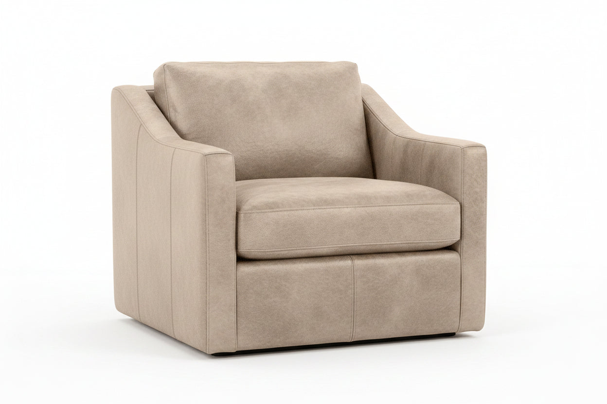 Beige armchair on a white background