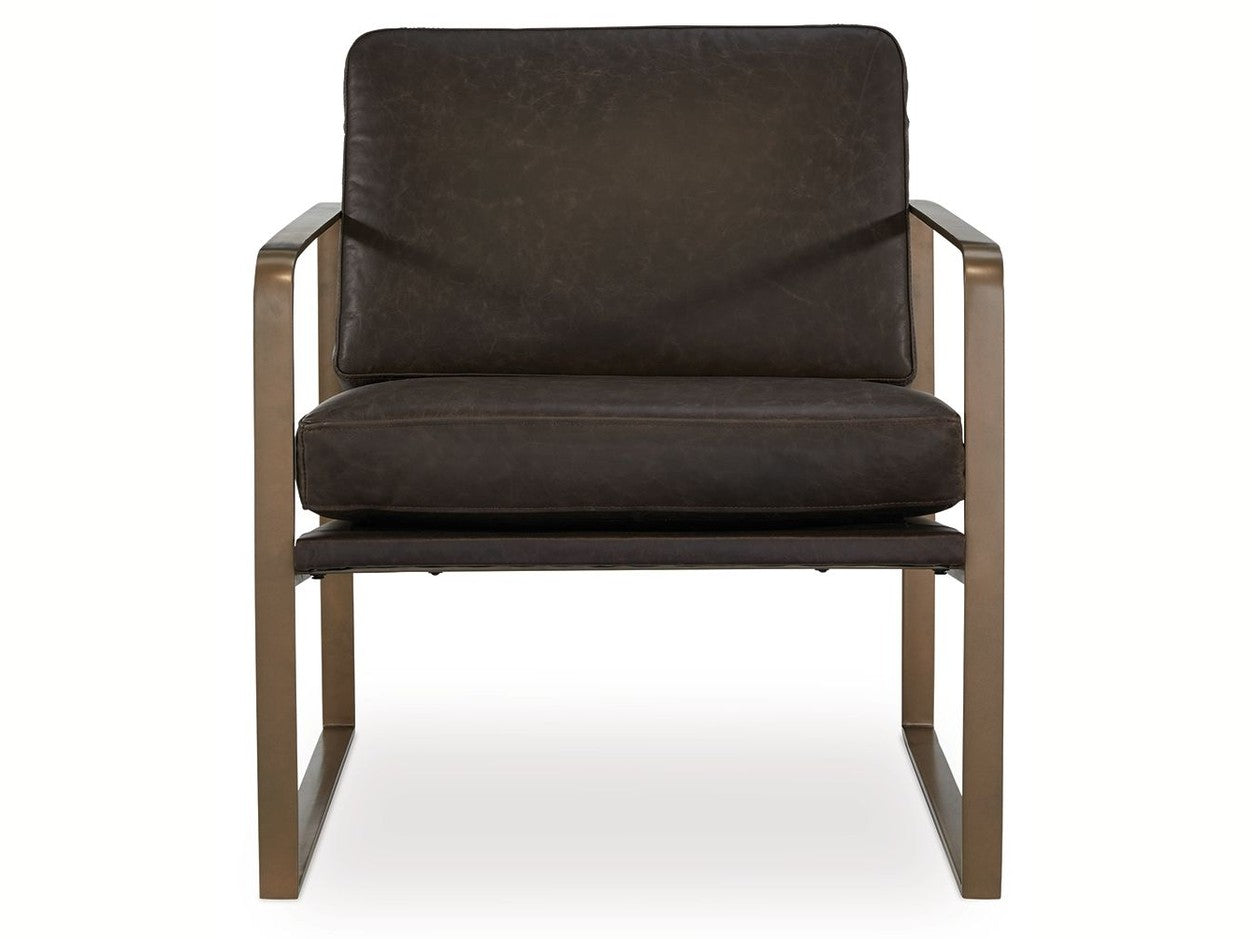 Bradett - Accent Chair - Dark Brown / Gold Finish