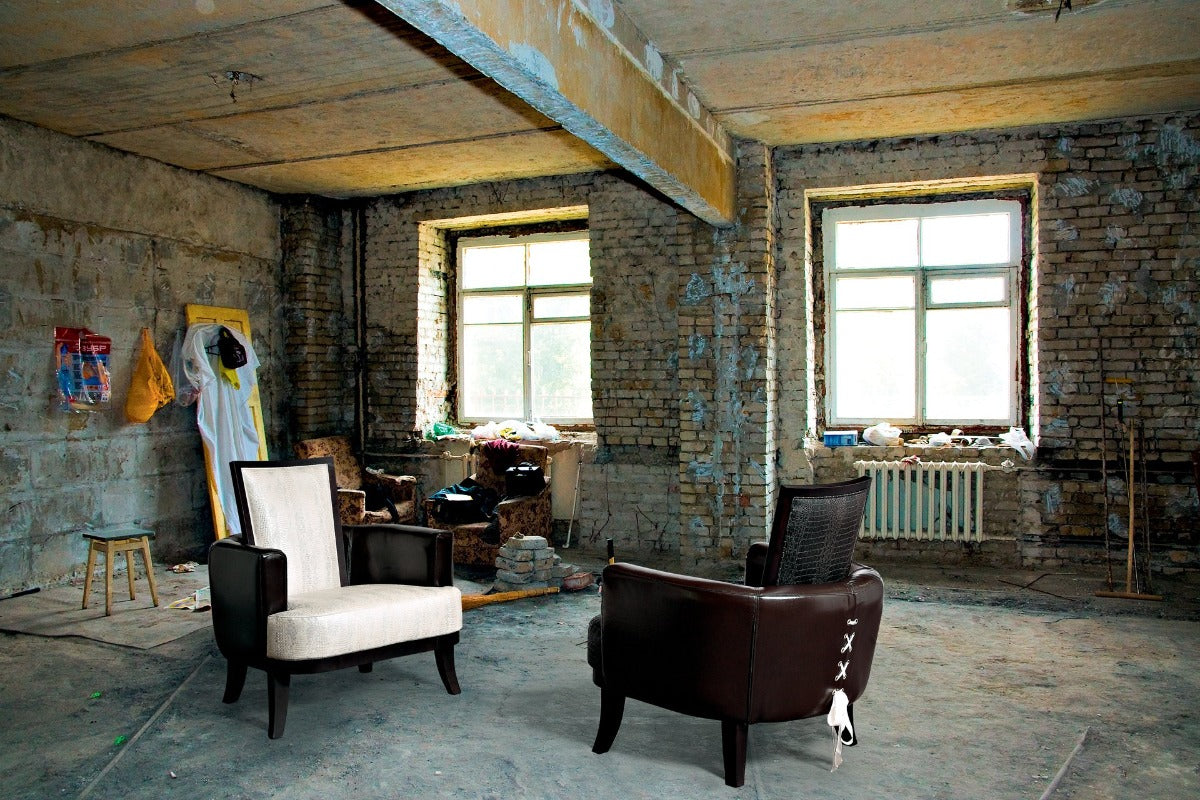 Stone International Ribbon Modern Leather Accent Chair