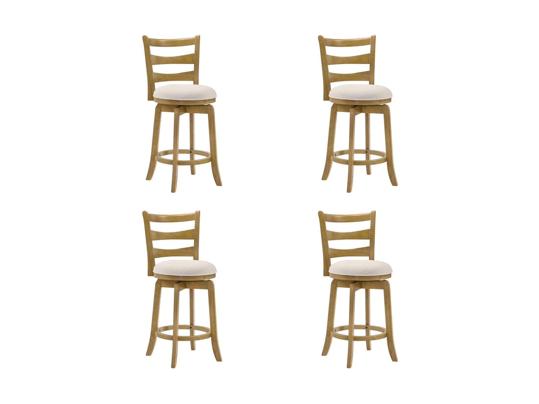 Melindra - Modern Farmhouse Swivel Wood Counter Height Kitchen Bar Stool