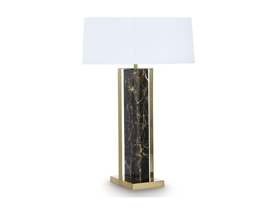 Neonish - Marble Table Lamp - Black / Gold Finish