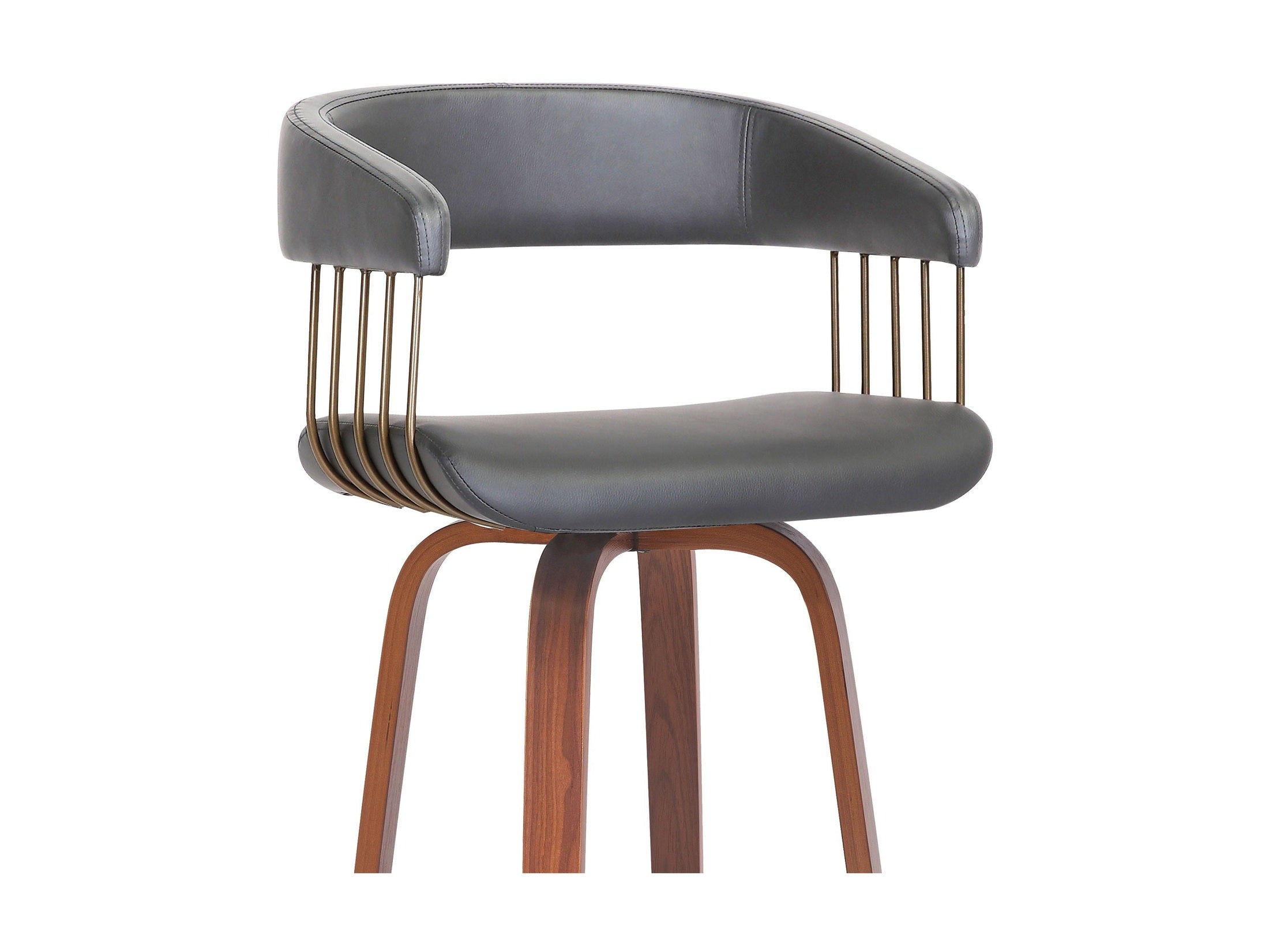 Topanga - Swivel Walnut Wood Stool
