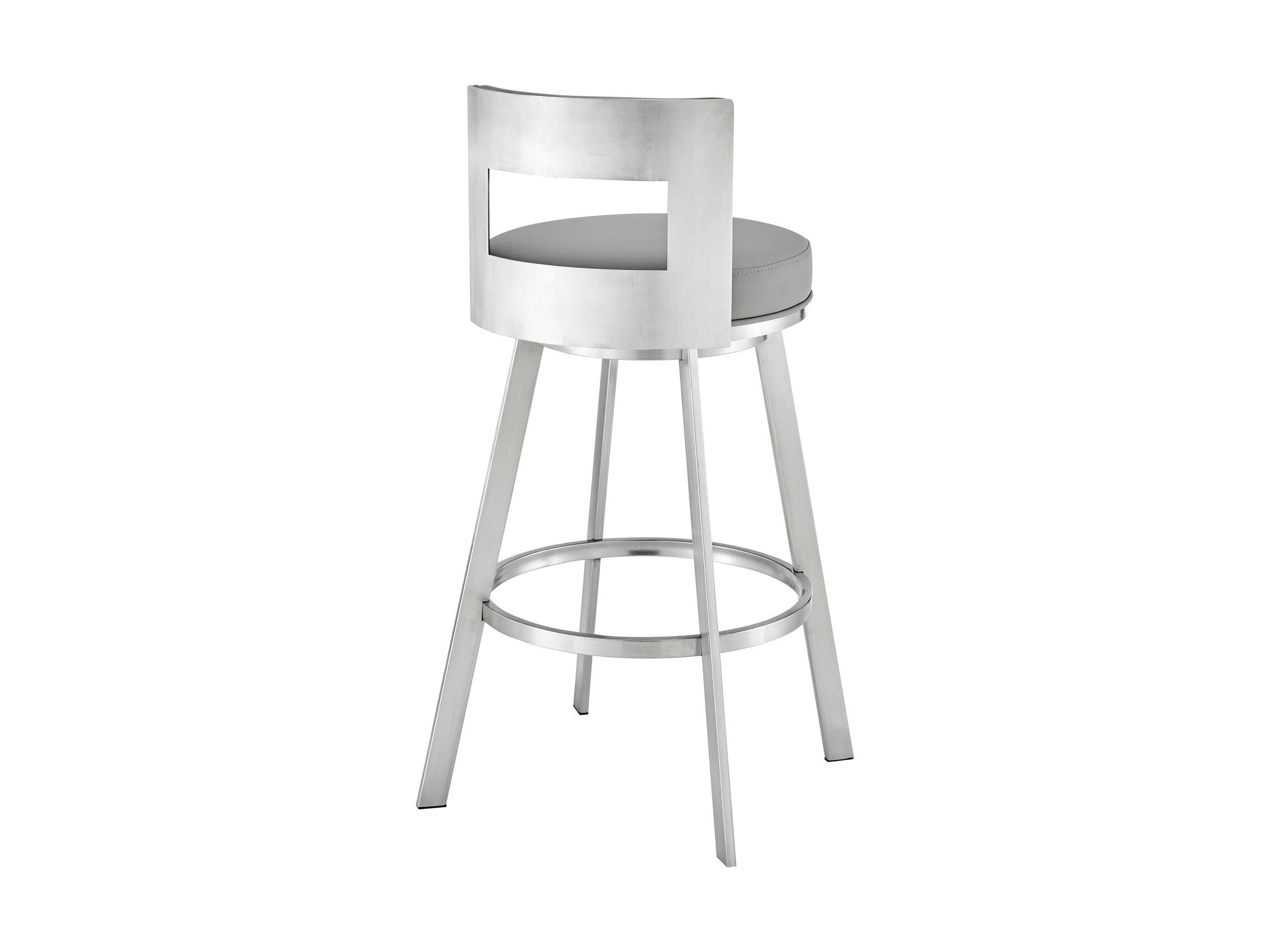 Flynn - Swivel Bar Stool - Brushed Steel