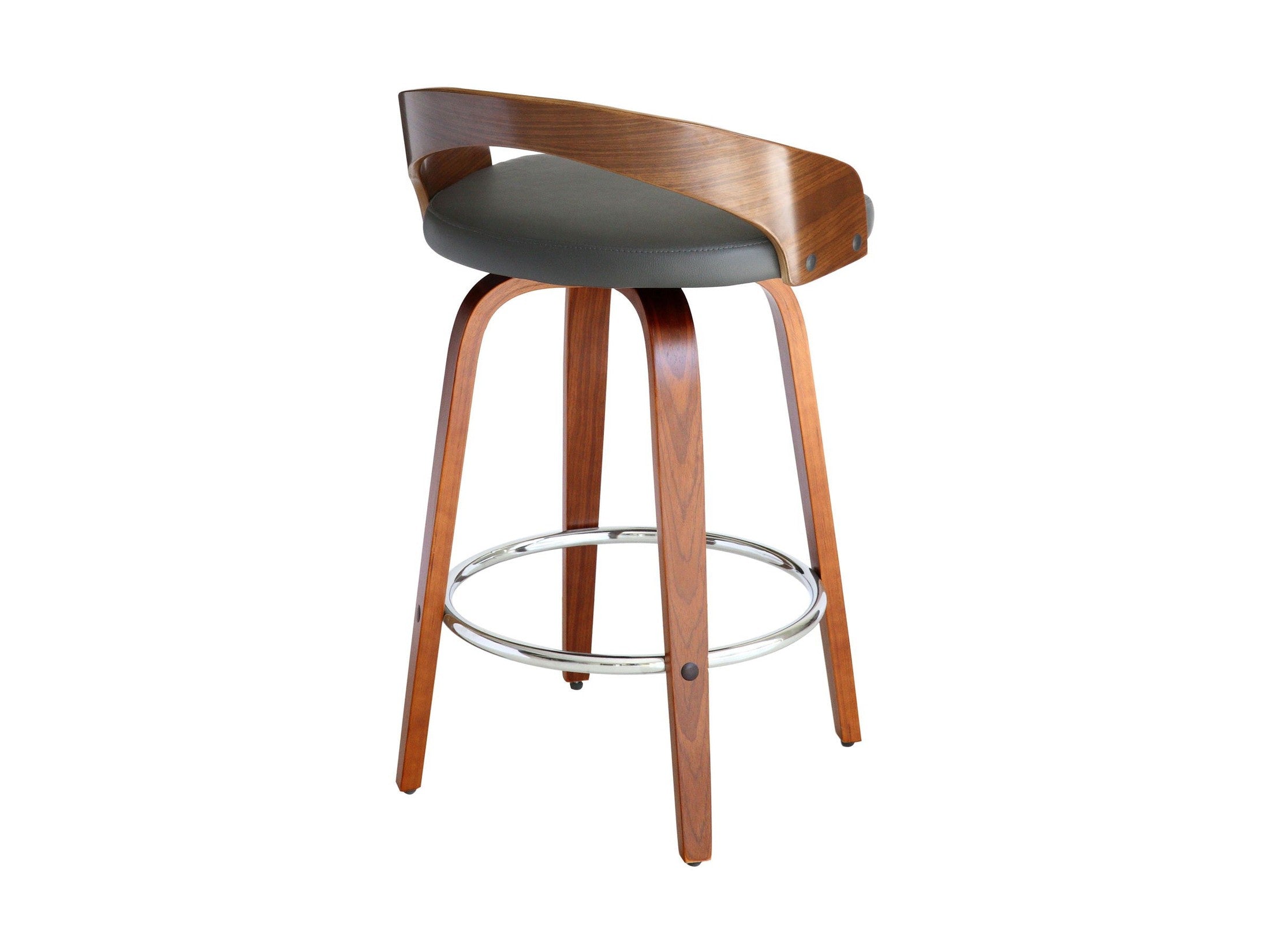 Sonia - 26" Counter Height Swivel Bar Stool - Walnut Wood