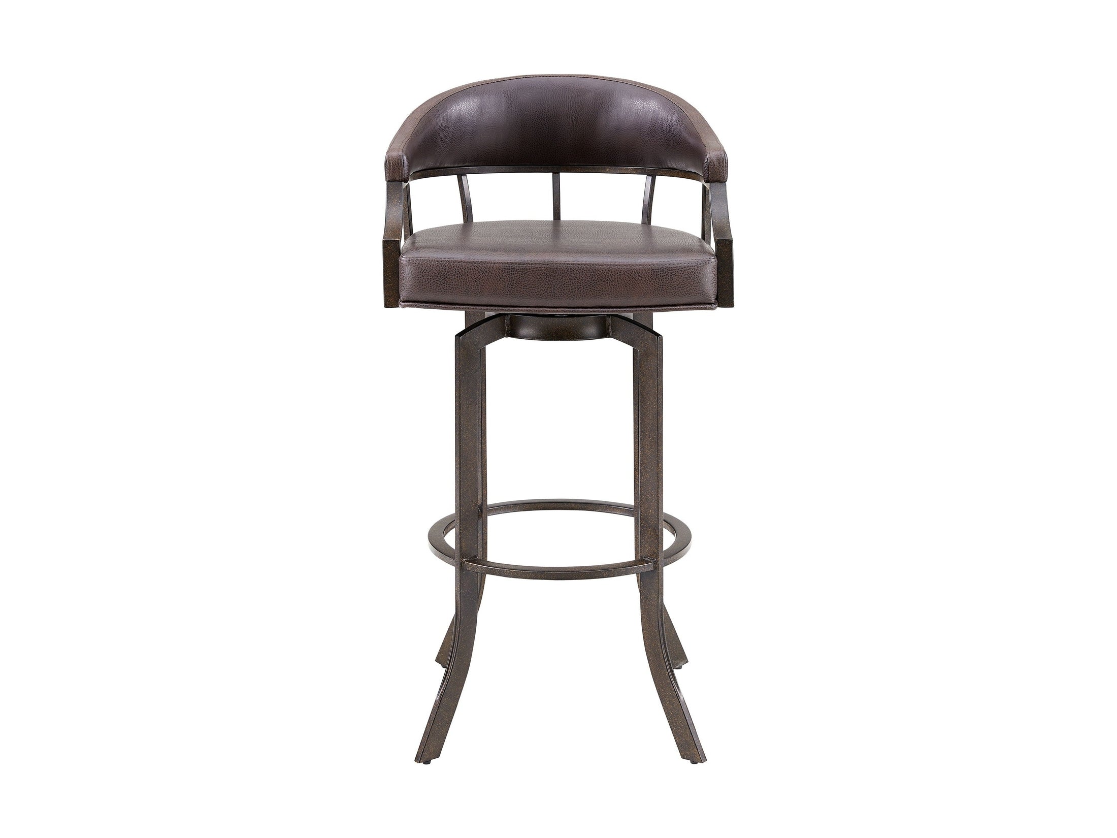 Pharaoh - Swivel Faux Leather Bar Stool - Brown Finish