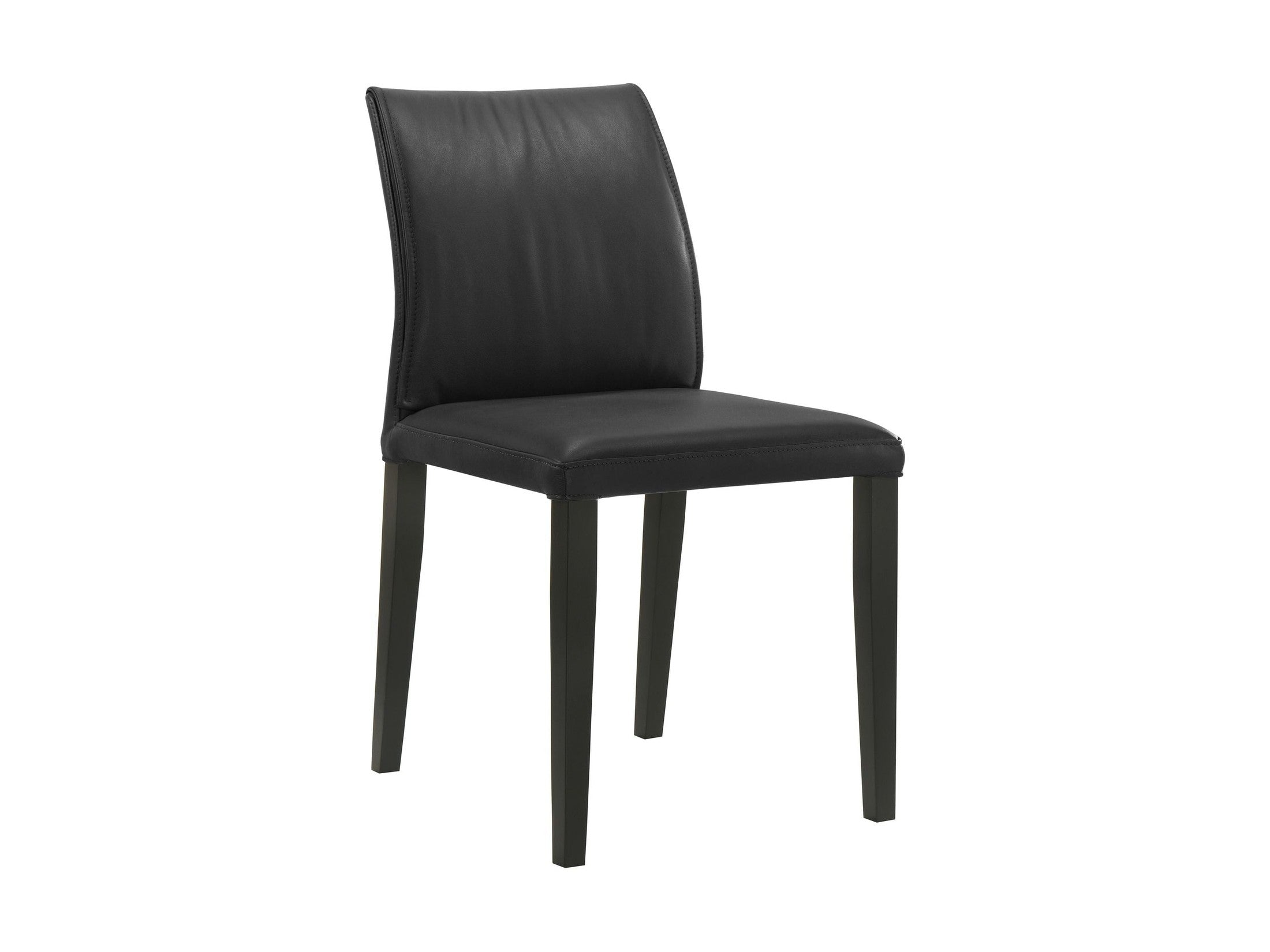 Velena - Full Back Top Grain Leather Upholstered Wood Dining Chairs (Set of 2) - Black