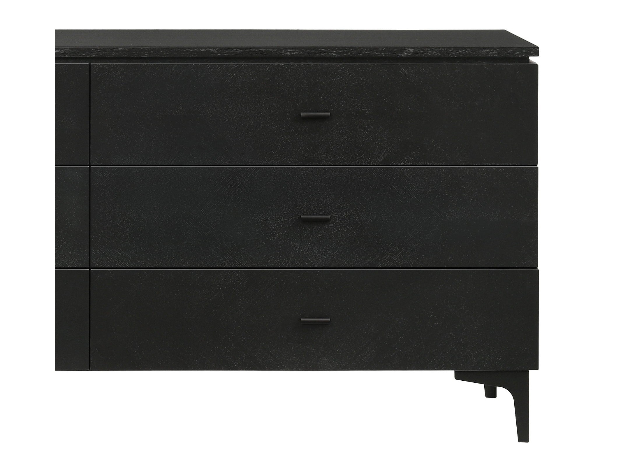 Legend - 6 Drawer Dresser With Metal Legs - Black Glaze Ash