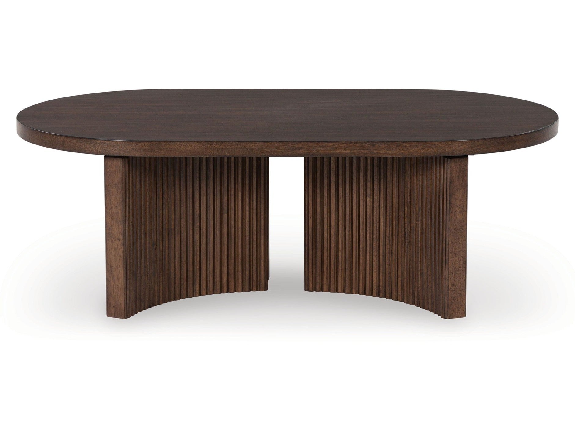 Korestone - Oval Cocktail Table - Dark Brown