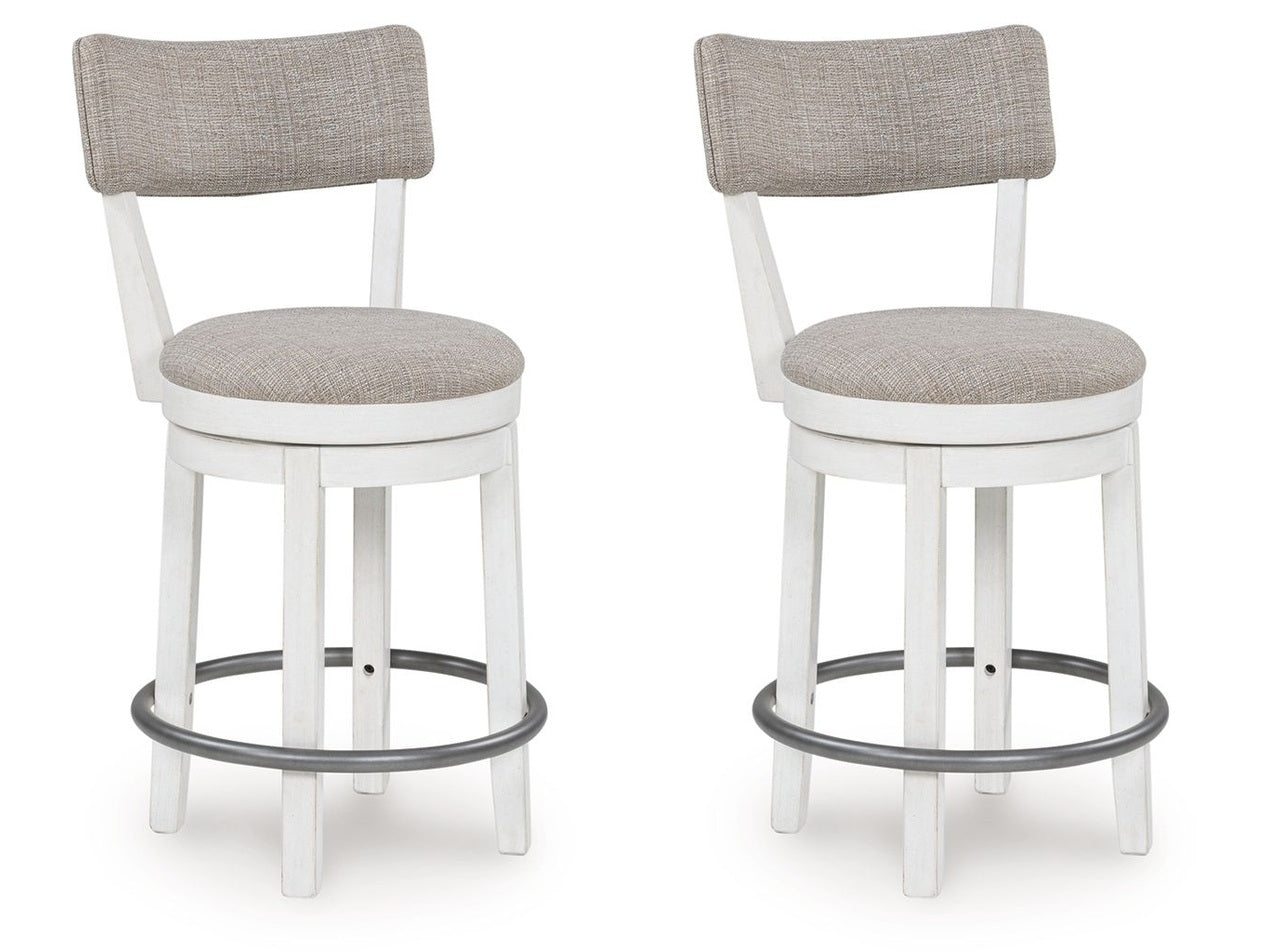 Robbinsdale - Upholstered Swivel Barstool (Set of 2) - Antique White