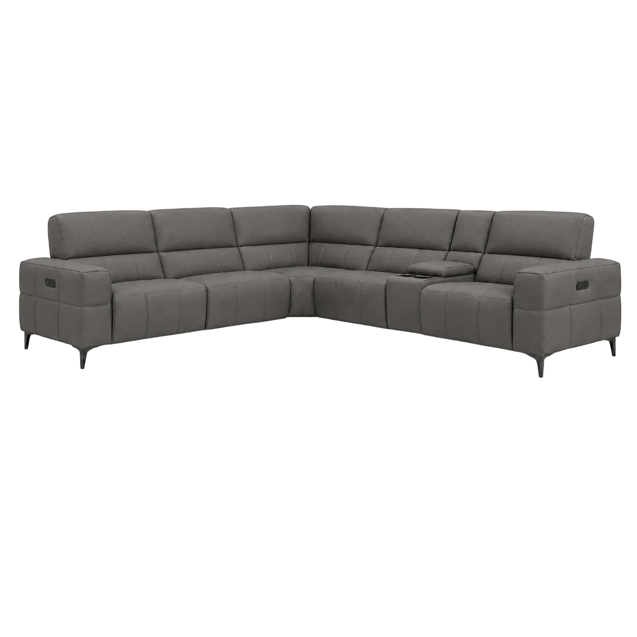 Cubo 6-Piece Sectional Sofa with Recliners, Leather