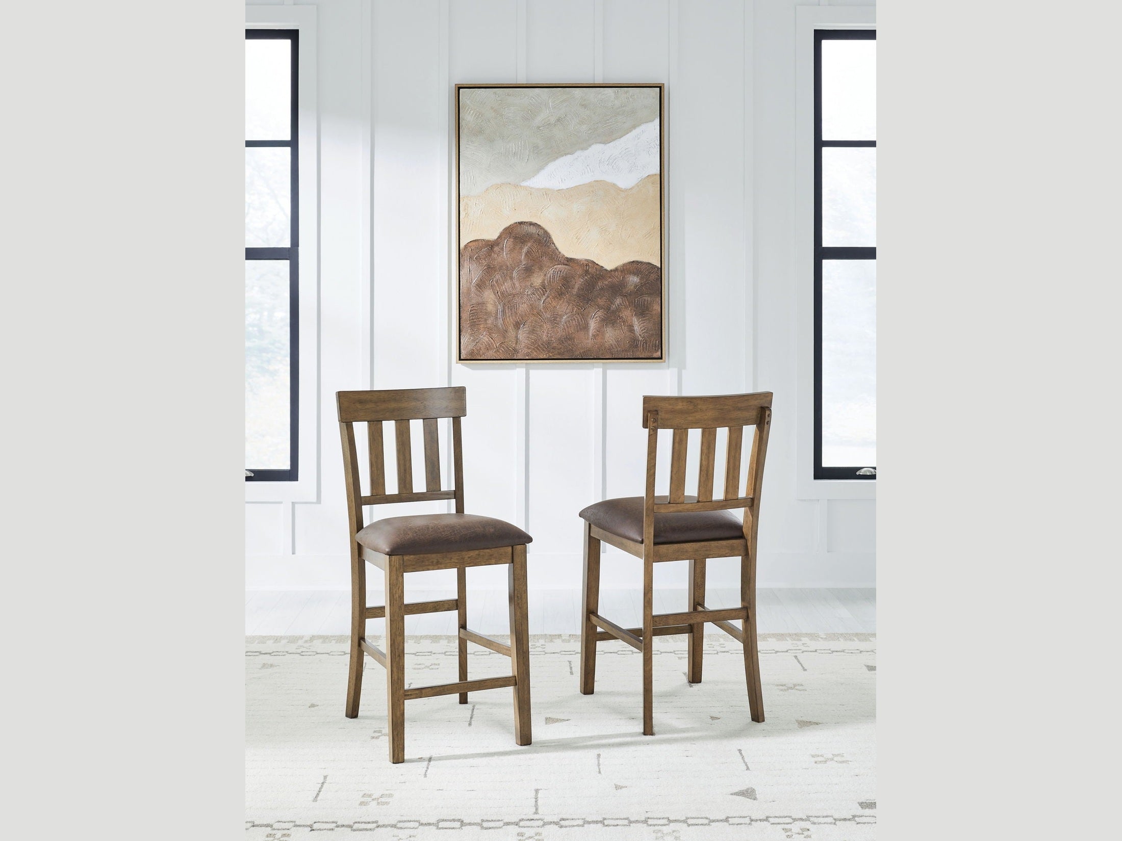 Broxtyn - Upholstered Barstool (Set of 2) - Light Brown