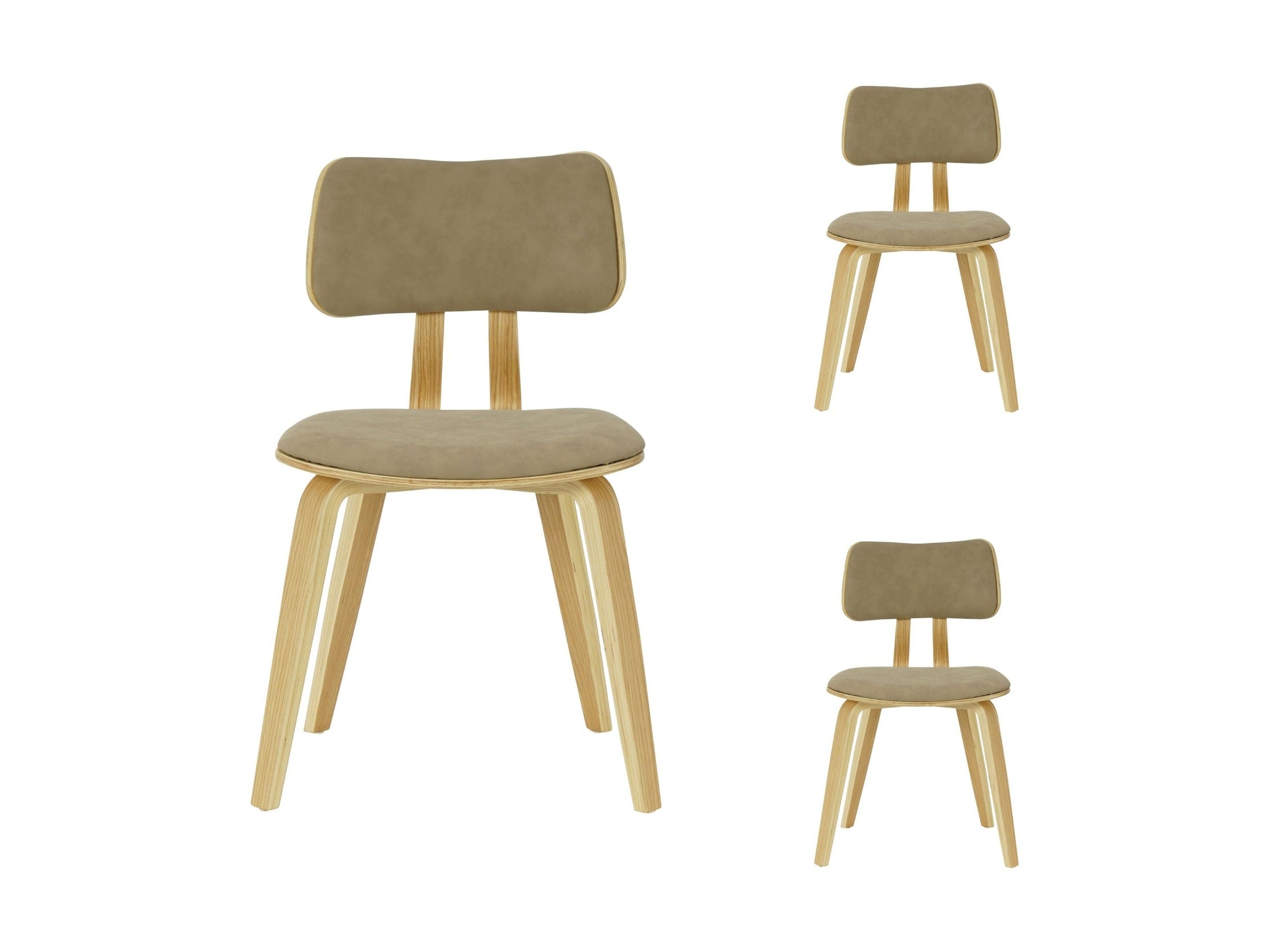 Jaguar - Curved Back Wood Dining Chair With Faux Leather Seat