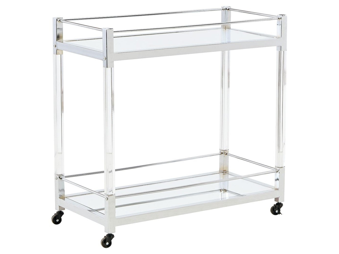 Chaseton - Bar Cart - Clear / Silver Finish