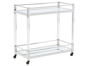 Chaseton - Bar Cart - Clear / Silver Finish