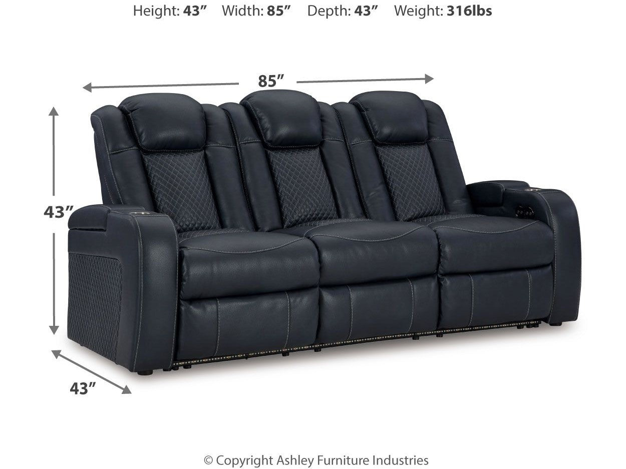 Fyne-dyme - Power Reclining Sofa With Adj Headrest