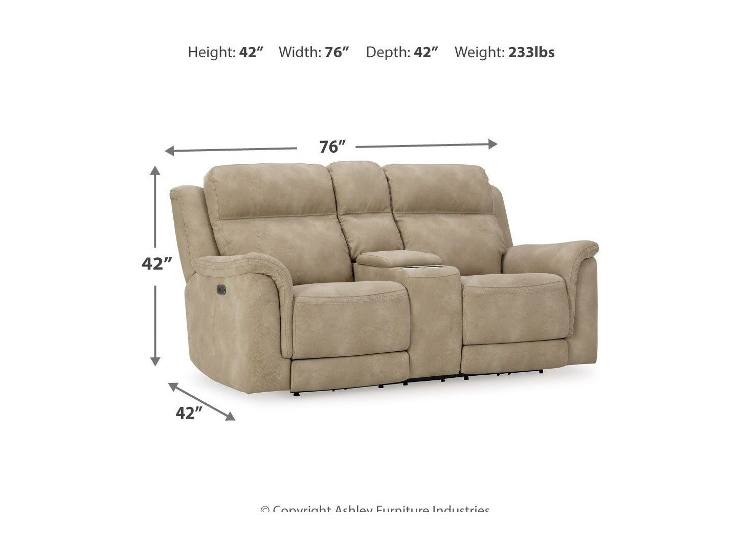 Next-Gen Durapella - Reclining Power Loveseat With Console