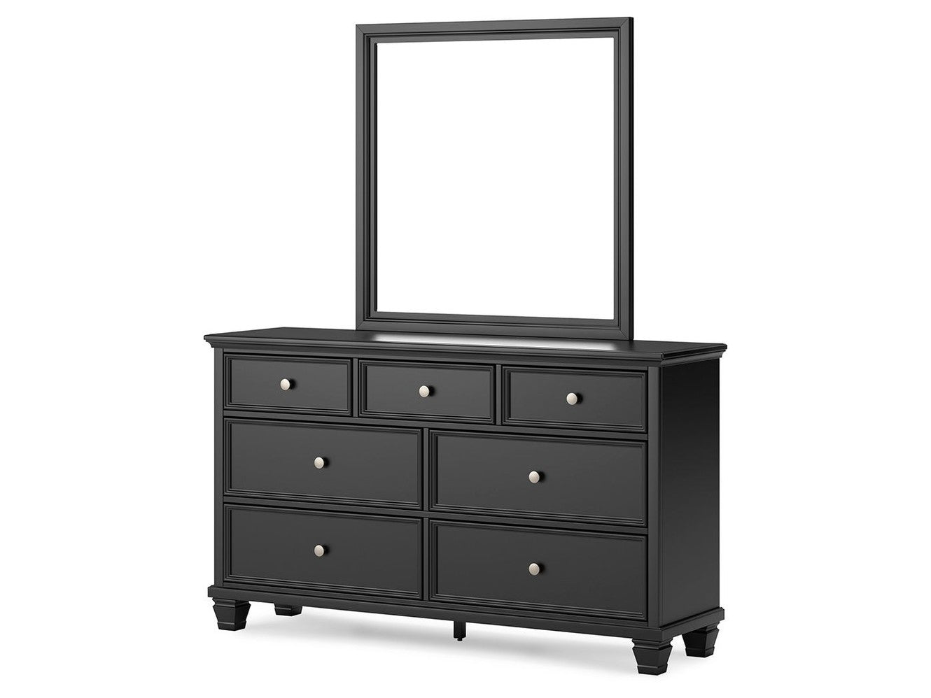 Lanolee - Dresser And Mirror - Black