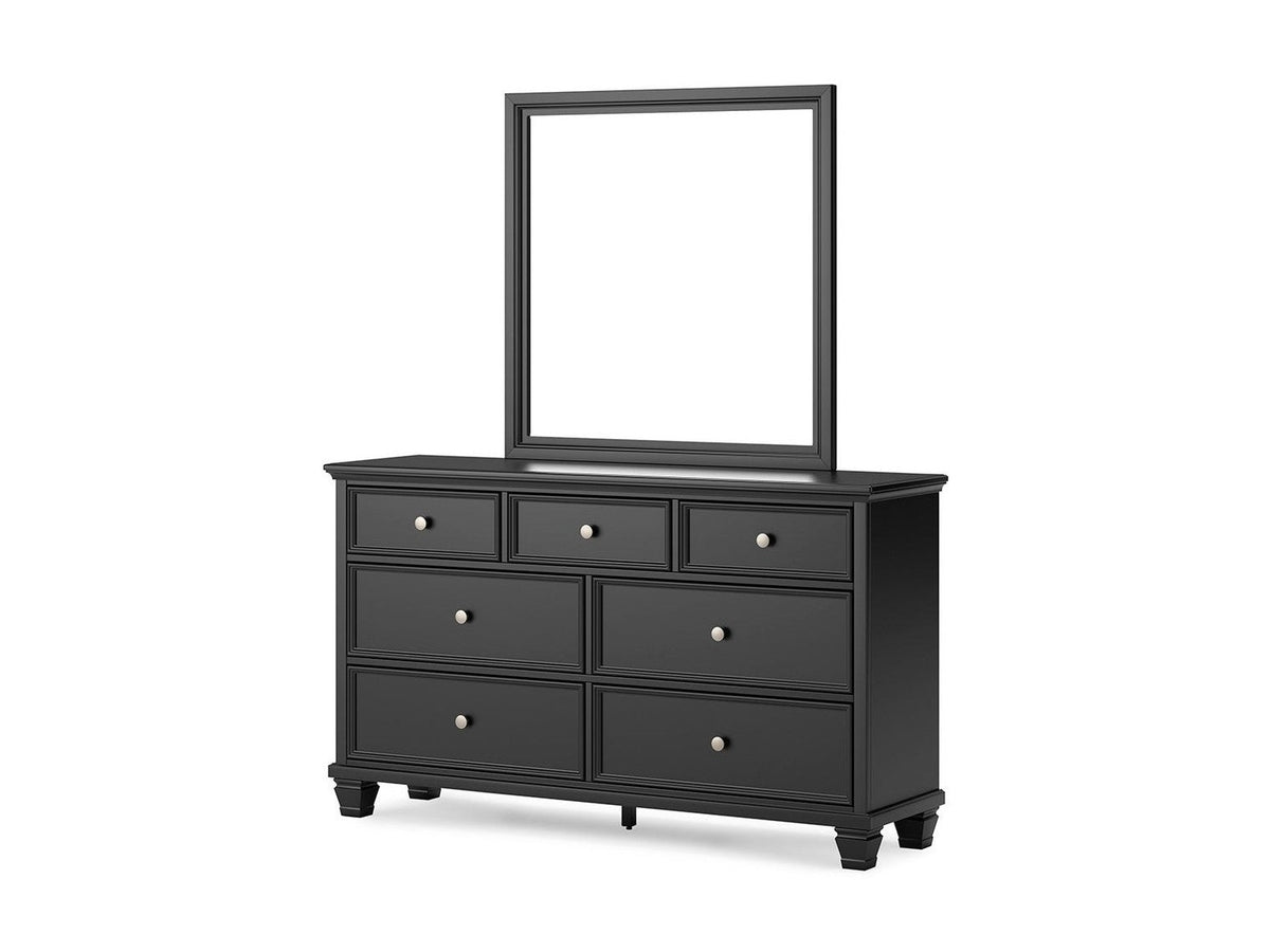 Lanolee - Dresser And Mirror - Black