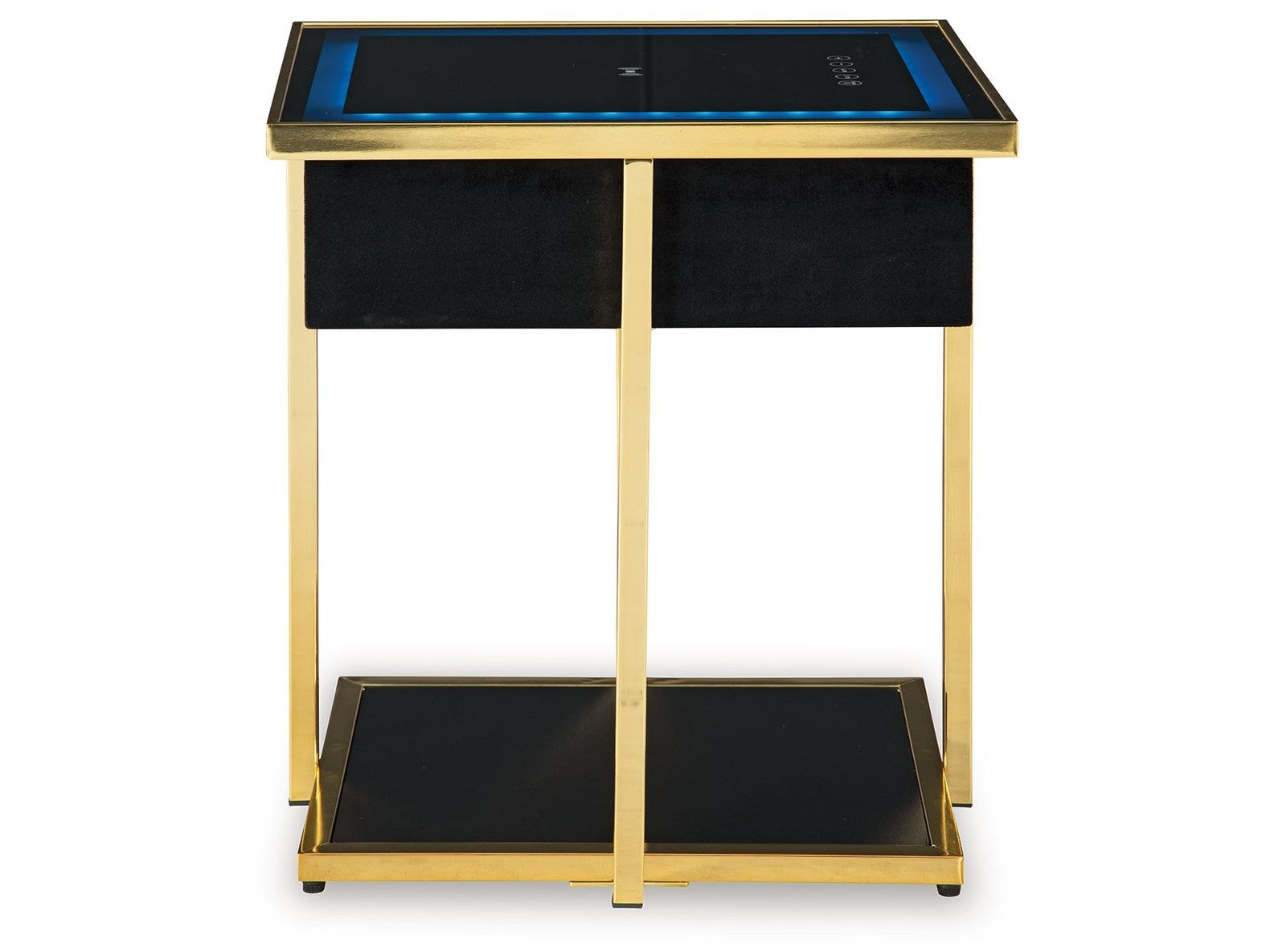 Rexwell - Accent Table With Speaker - Black / Gold Finish