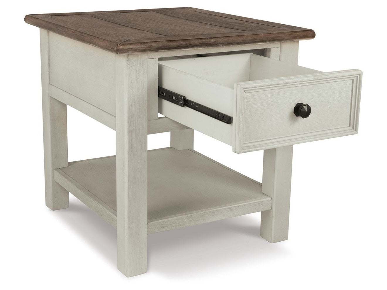Bolanburg - Rectangular End Table - White / Brown / Beige