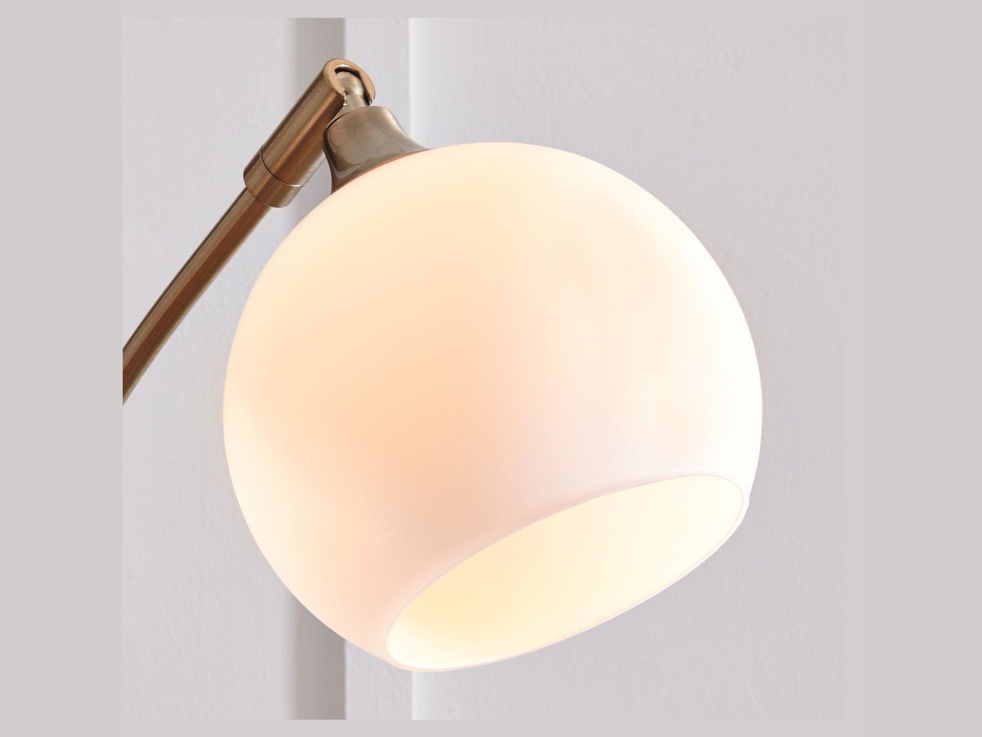 Taliya - Metal Arc Lamp  - Champagne / White