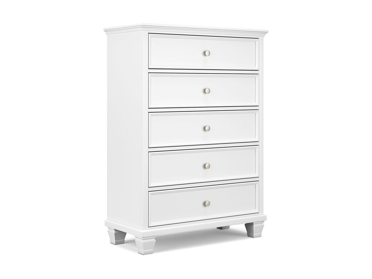 Fortman - Five Drawer Chest - White