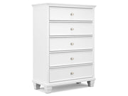 Fortman - Five Drawer Chest - White
