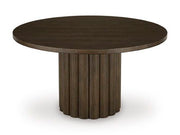 Radkin - Round Dining Room Table - Burnished Brown