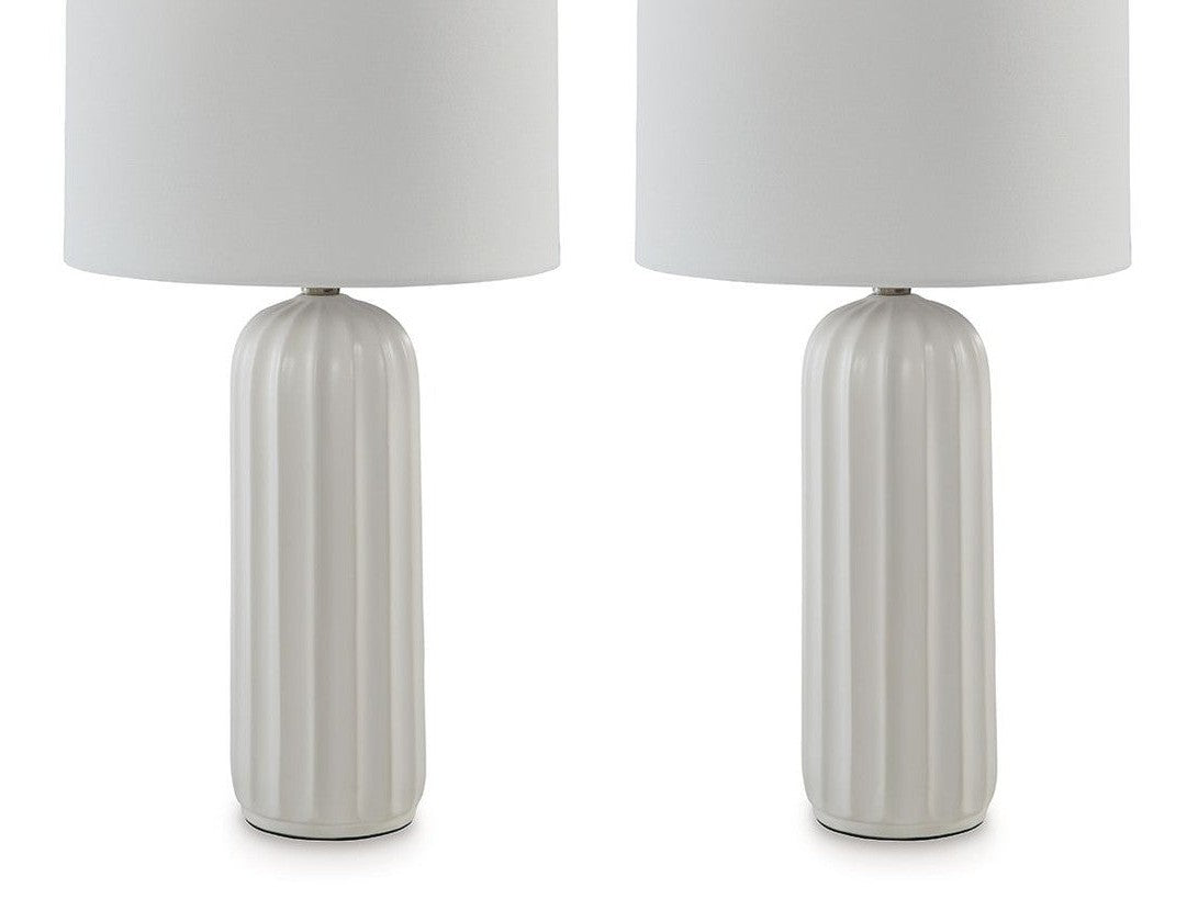 Clarkland - Ceramic Table Lamp (Set of 2) - White