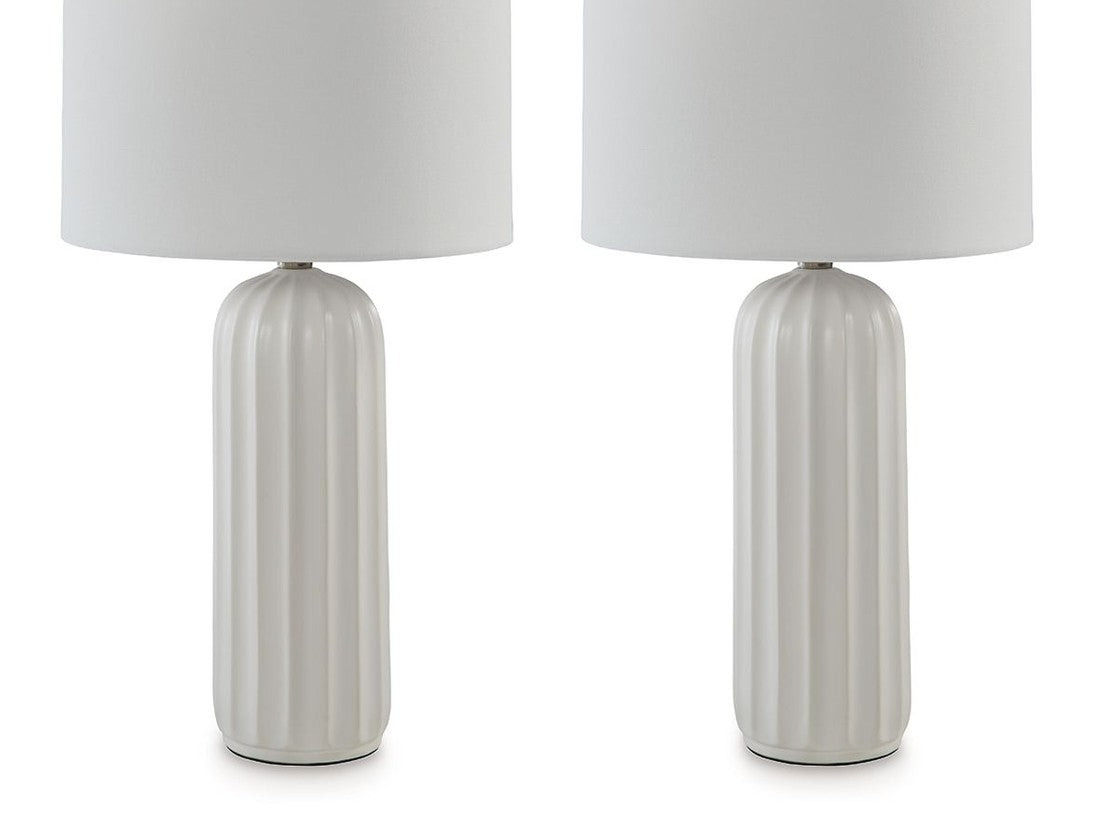 Clarkland - Ceramic Table Lamp (Set of 2) - White