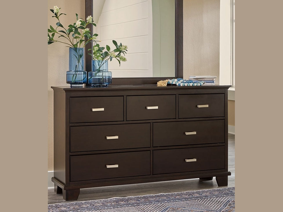 Covetown - Dresser And Mirror - Dark Brown