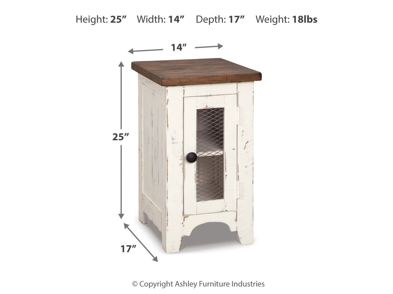 Wystfield - Chair Side End Table - White / Brown