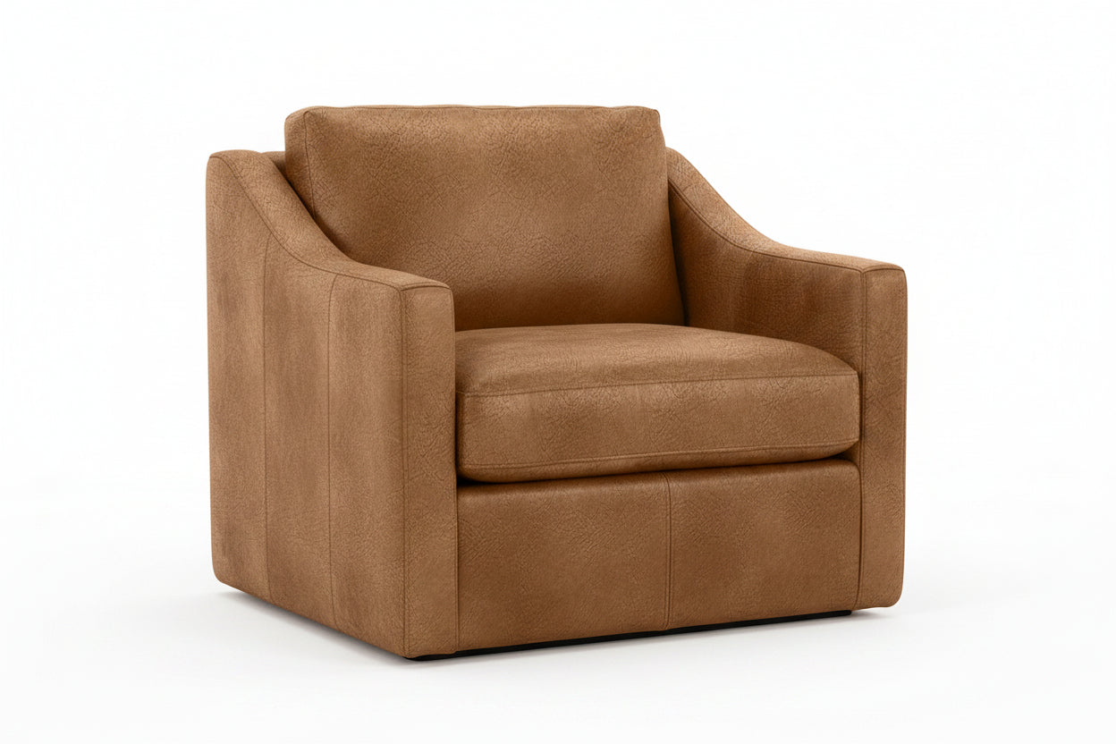 Brown armchair on a white background