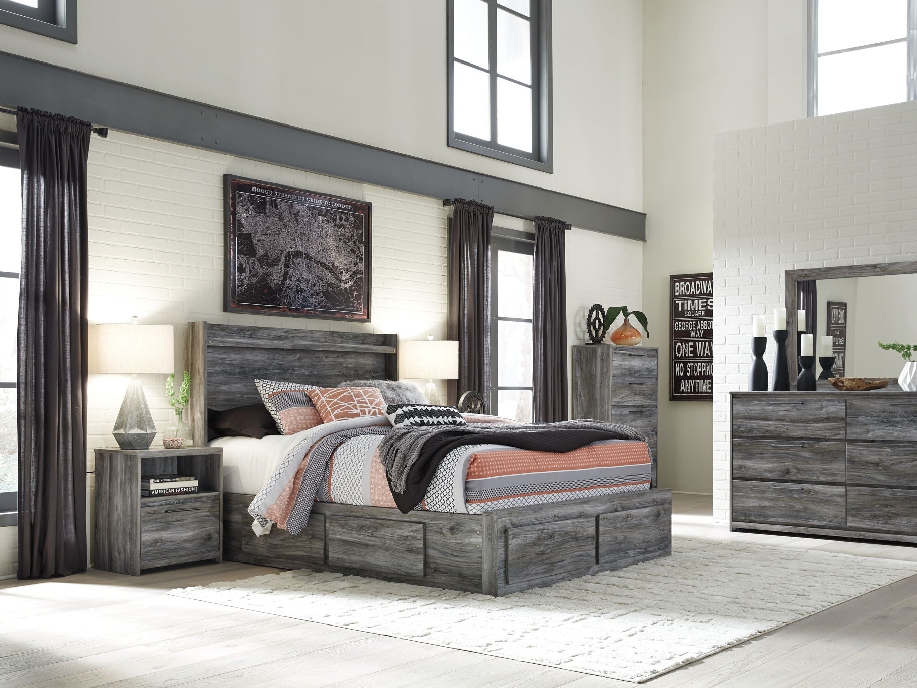 Baystorm - Panel Bedroom Set - Gray