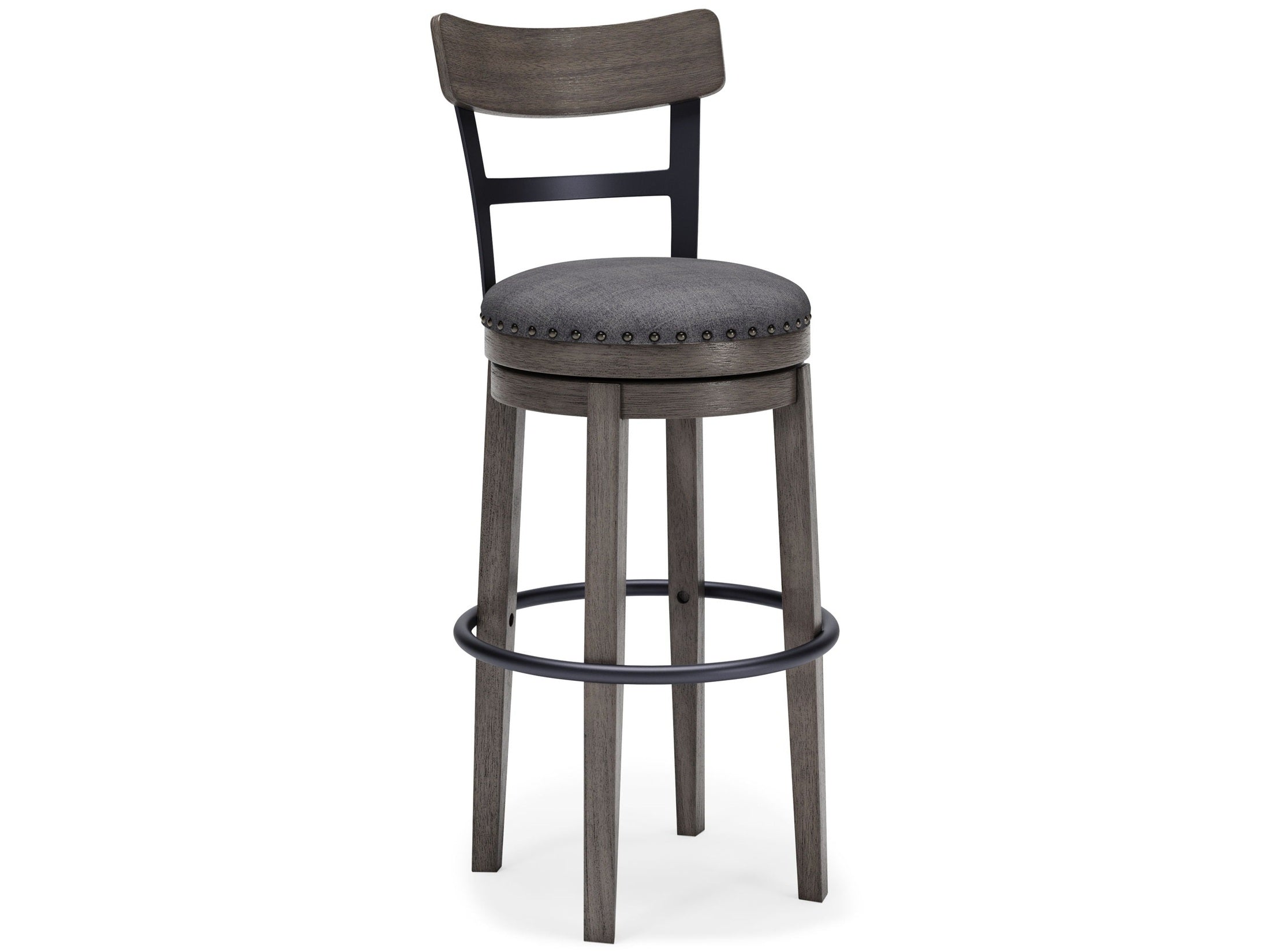 Caitbrook - Tall UPH Swivel Barstool - Gray