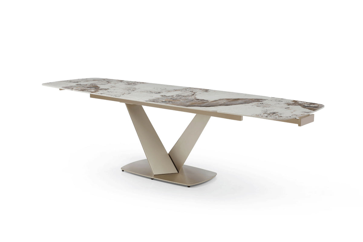 93 - Dining Table - White / Gold
