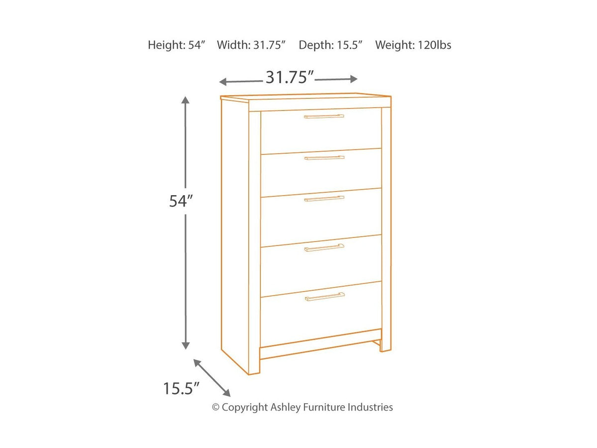 Derekson - Five Drawer Chest - Multi Gray