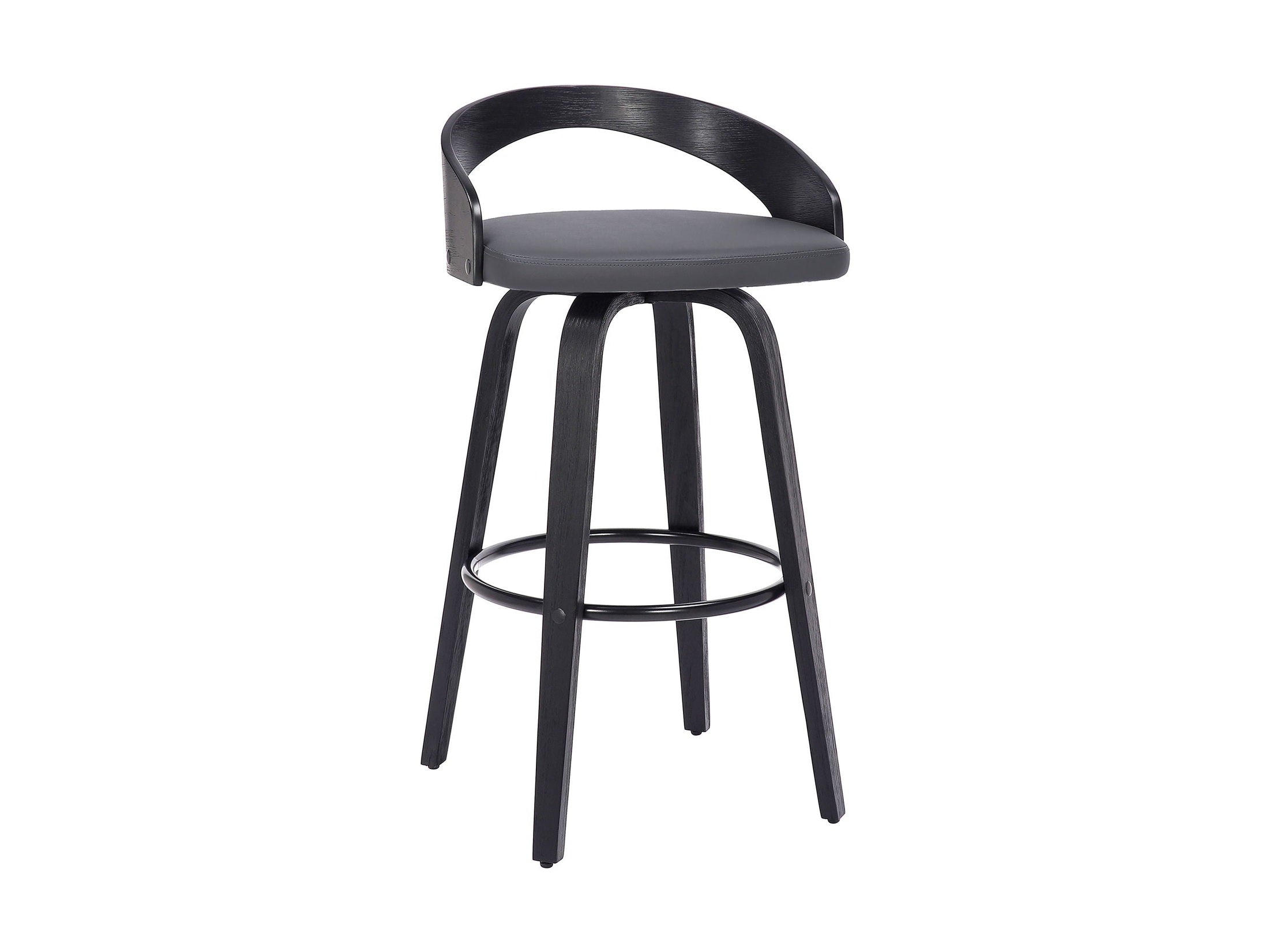 Sonia - 26" Counter Height Swivel Bar Stool - Black Wood