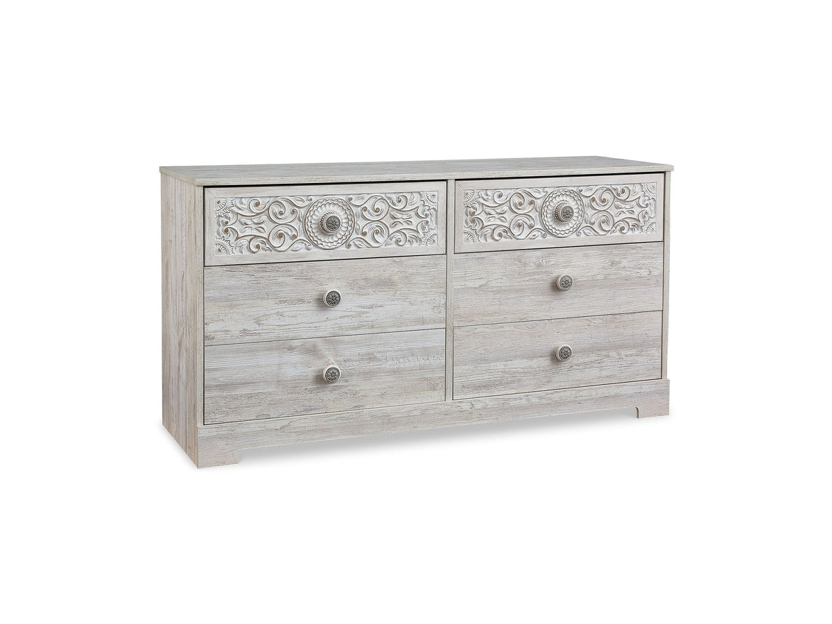 Paxberry - Six Drawer Dresser - Weatherworn - Whitewash