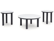 Xandrum - Occasional Table Set (Set of 3) - Black / White