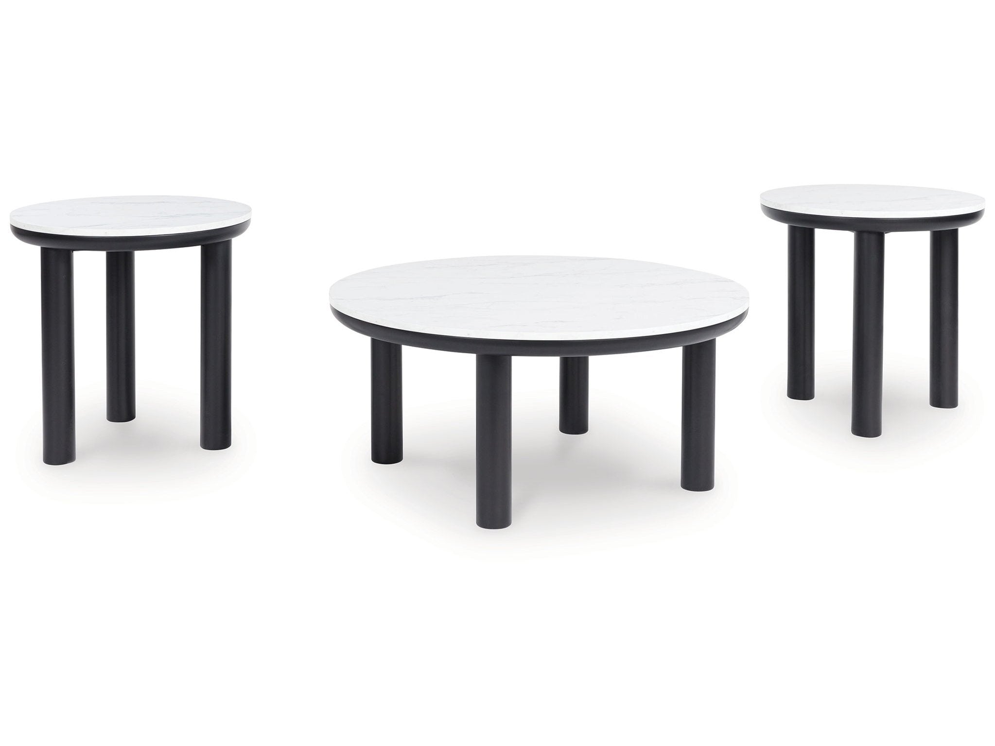 Xandrum - Occasional Table Set (Set of 3) - Black / White