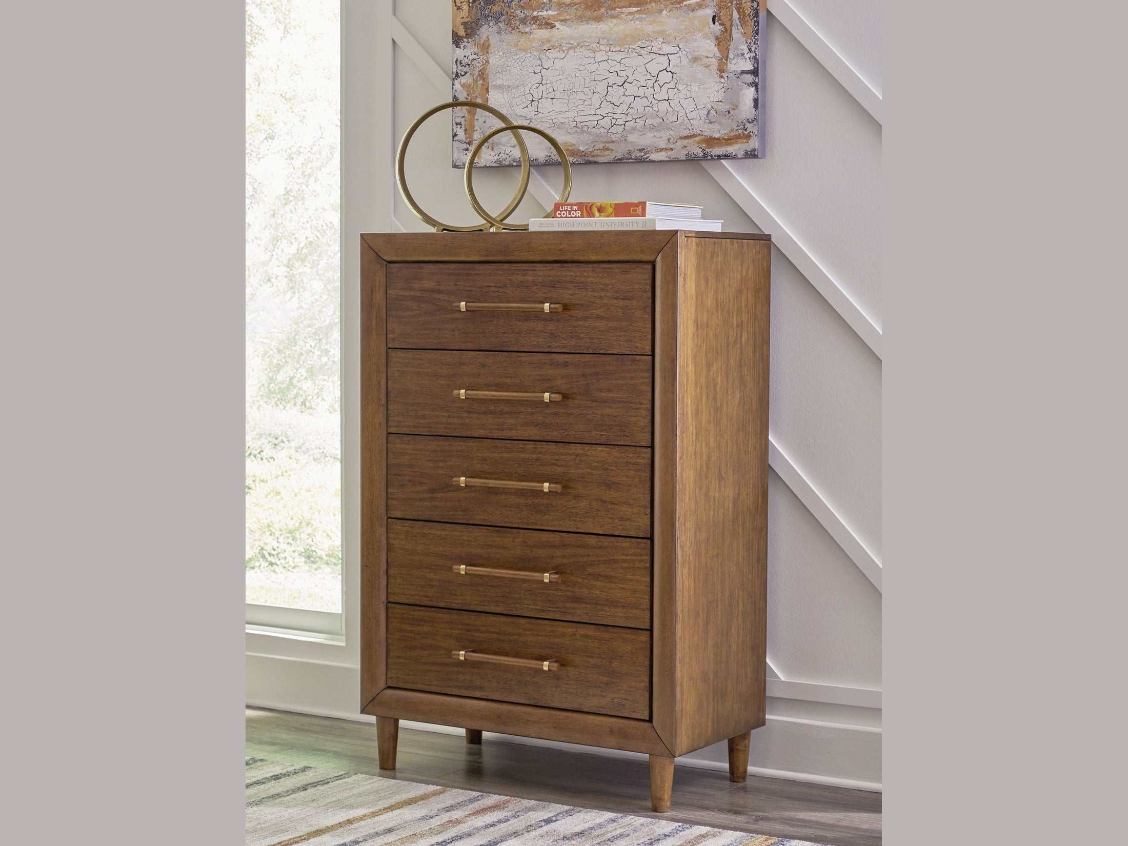 Lyncott - Five Drawer Chest - Brown